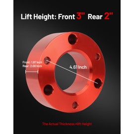 EVIL ENERGY Front 3 inch Rear 2 inch Leveling Lift Kit, Suspension Lift Kit For 2004-2023 F150 2WD 4WD Forged Strut Spacers Red