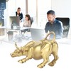 Wall Street Copper Bull Brass Animal Statue Artwork Desktop Decoration
