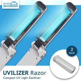 UVILIZER Razor (2 Pack) - UV Light Sanitizer & Ultraviolet Disinfection Lamp (Portable UV-C Sterilizer Wand | Handheld UV Cleaner for Home, Car, Travel | No Chemicals, Odors, Toxins | US Support)