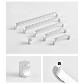 ANSIEDIO 2pcs Silver Aluminum Alloy Cabinet Cupboard Closet Wardrobe Door Drawer Knobs Pull Handles (160mm)