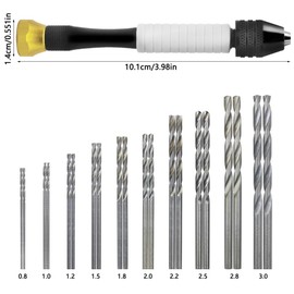 Pin Vise Hand Drill for Jewelry Making, AIFUDA Hand Pin Vise with 20 PCS Micro Twist Drill Bits Set(0.8mm-3.0mm) for Resin, Rotary Tools for Wood, Jewelry, Plastic, Miniature and More Hobby Drill