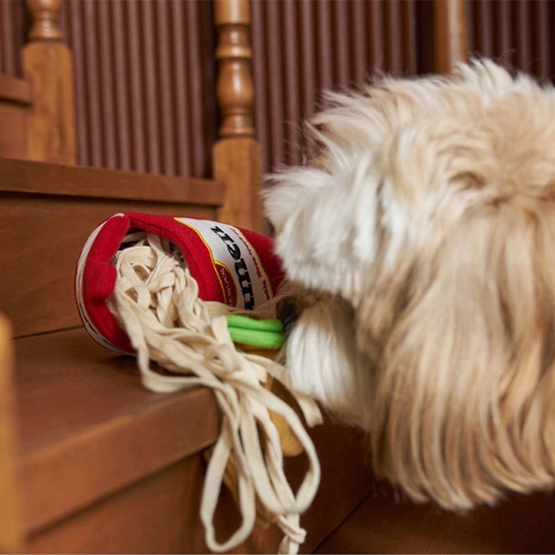 Dog Sniffing Toy Funny Interactive Puzzle Plush Noodle Shape Leaking