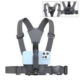 SOH Adjustable Phone Chest Strap Harness Mount,Phone Chest Harness Holder, Video Recording Bike/Kayak/Fishing/Skateboard Hand Free POV/VLOG for Smartphones for DJI Action/GoPro/Insta360 and More