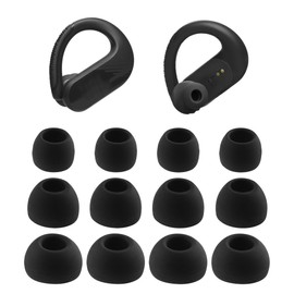 NANLANFAN Replacement Silicone Ear Tips for JBL Endurance Peak 3 / Peak II/Peak/Run 2 Wired/Race TWS, 6 Pairs (S/M/L, Black)