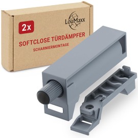 LouMaxx Softclose Door Damper Cabinet Set of 2 - Kitchen Door Damper for Softclose Retrofitting - Cabinet Door Damper in Grey - Door Damper Against Banging Doors - Soft Close Retrofit