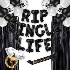 Bachelorette Decorations Naughty Bachelorette Party Favors Bridal Shower Decorations Rip Single Life Balloons Banner Decor Balloons Rose Gold Bachelorette Party Supplies