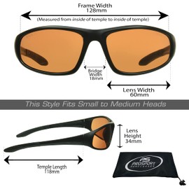 proSPORT Bifocal Sunglasses Safety +1.50 Men Women High Definition Blue Blocking Lenses.