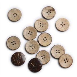 25mm Brown Natural Coconut Shell Buttons 1 inch 4 Holes Button Coconut Shell Buttons for Crafts Sewing Wooden Buttons for DIY Crafts 100PCS