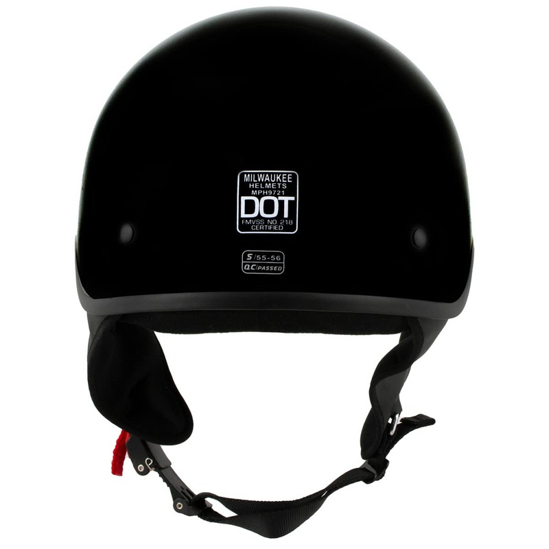 Milwaukee Helmets MPH9719DOT Momentum DOT Black Half Face Motorcycle Bikers