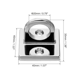 PATIKIL Pad Eye Plate U Hooks, Metal Ceiling Hook Wall Mount Loop with Screws Hardware Ring Hooks for Hanging Ropes in Queue Barrier, Silver