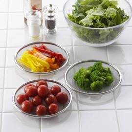 Shimomura Co., Ltd. 43024 Mama Cook Colander, Colander, Shallow Colander, Made in Japan, Stainless Steel, Divided Colander, Vegetables, Set of 3