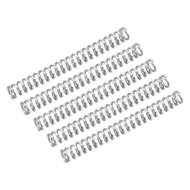 sourcing map Compression Spring, 5Pcs 304 Stainless Steel, 2mm OD, 0.3mm Wire Size, 15mm Free Length, Silver Tone