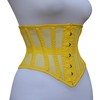 Hi-GERMANWEARS Women's Underbust Corset Black Mesh Steel Boned Waist Trainer