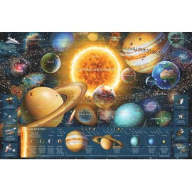 Ravensburger - Space Odyssey - 5000 Piece Jigsaw Puzzle - Beautifully Vivid Depiction of Our Galactic Solar System and Cosmic Data - Frameable - Premium Quality - Puzzles for Adults