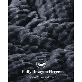 Topblan Weighted Blanket for Adults (60" x 80" 15lbs, Dark Grey), Soft Sherpa Queen Size Heavy Blanket, 3D Jacquard Flannel Fleece Weighted Blankets for Couch and Bed