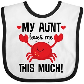 inktastic My Aunt Loves Me Nephew Baby Bib White and Black 2e7ce