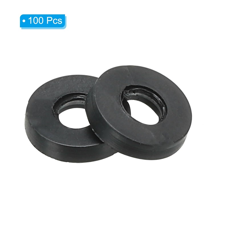 PATIKIL M3 Rubber Flat Washers 100pcs 3mm Inner Diameter 7mm