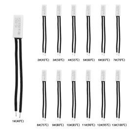 Pack of 10 KSD9700 Temperature Switch, Normally Open Temperature Switch, Thermal Protection, Plastic Probe (60 ℃)