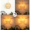 Plug in Pendant Light Rattan Hanging Lights with Plug in