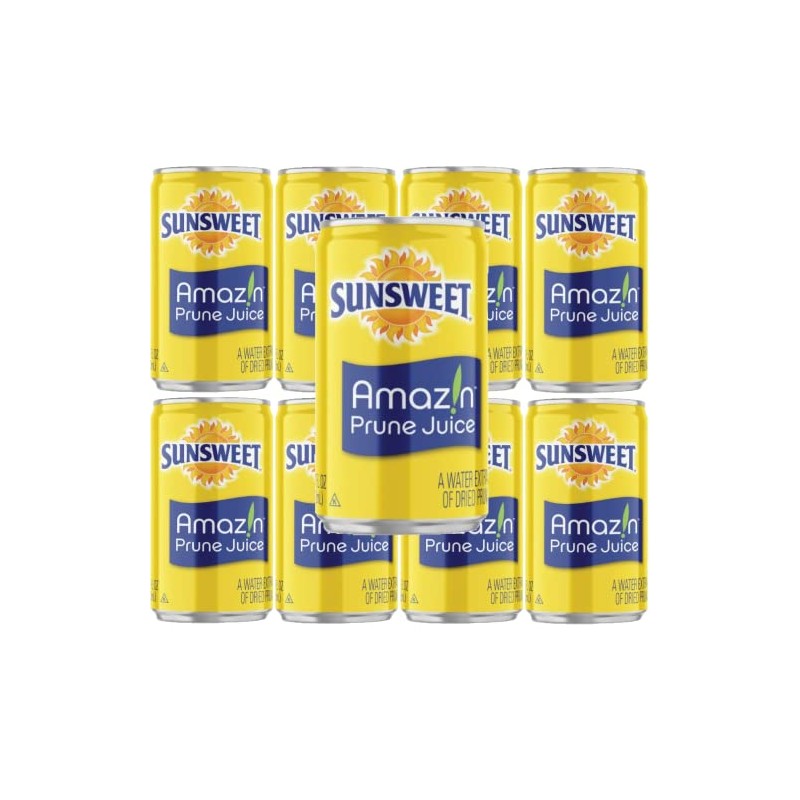Sunsweet Prune Juice, 7.5oz Mini Cans, (Pack of 8) with