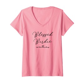 Womens Blessed Birdie V-Neck T-Shirt