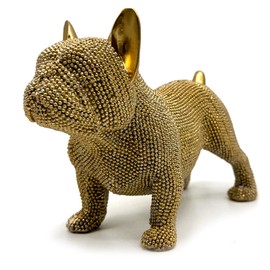 FUNSXBUG Resin French Bulldog Statue Dog Figurines Sculpture Collectibles Home Office Desktop Decor Outdoor Garden Display Decoration (Gold)