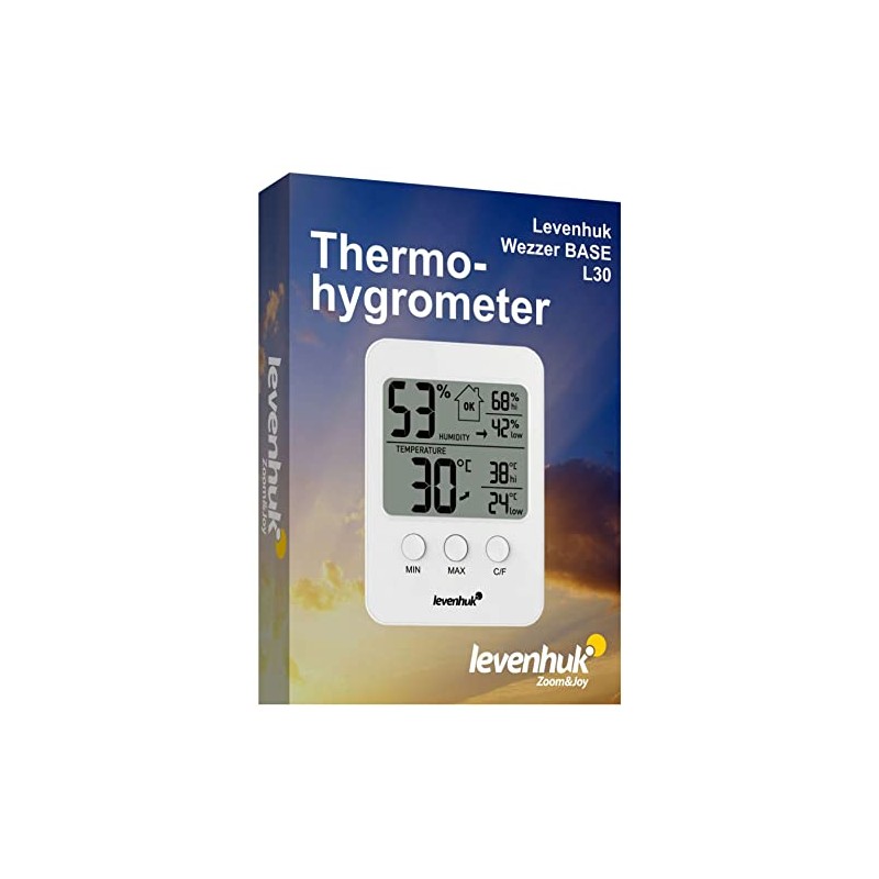 Levenhuk Wezzer Base L30 White Wireless Digital Thermohygrometer with Integrated