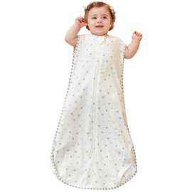 LILBESTIE Baby Sleeping Bag 0.5 Tog 12-18 Months 100% Cotton Baby Summer Sleeping Bag Lightweight Sleep Sack, Star