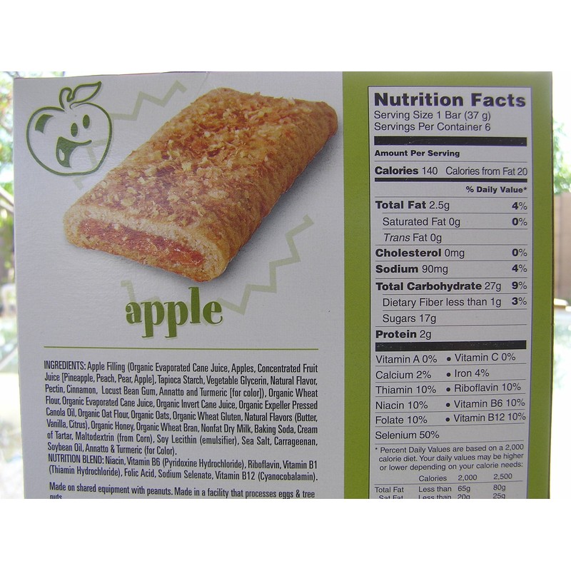 Trader Joe's Apple Low Fat Cereal Bars, 6 Count Box,
