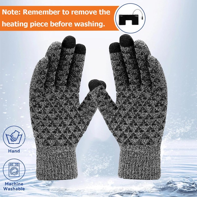 USB Heated Gloves, Double-Sided Heating Winter Thermal Gloves for Men