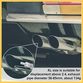 REPAIROCK 2pcs XL Size Aluminum Alloy Universal Turbo Sound Exhaust Muffler Pipe Whistle Car Roar Maker Silver Tone Auto Replacement Parts