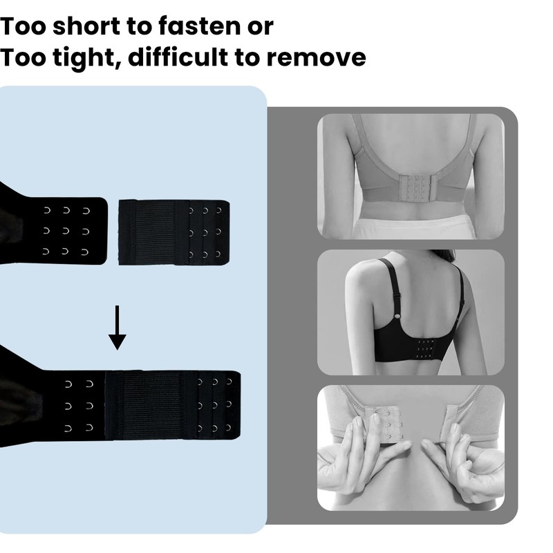 Gallipower 12Pcs Women Bra Extenders,Bra Strap Extender,Soft Stretchy Back Adjustable
