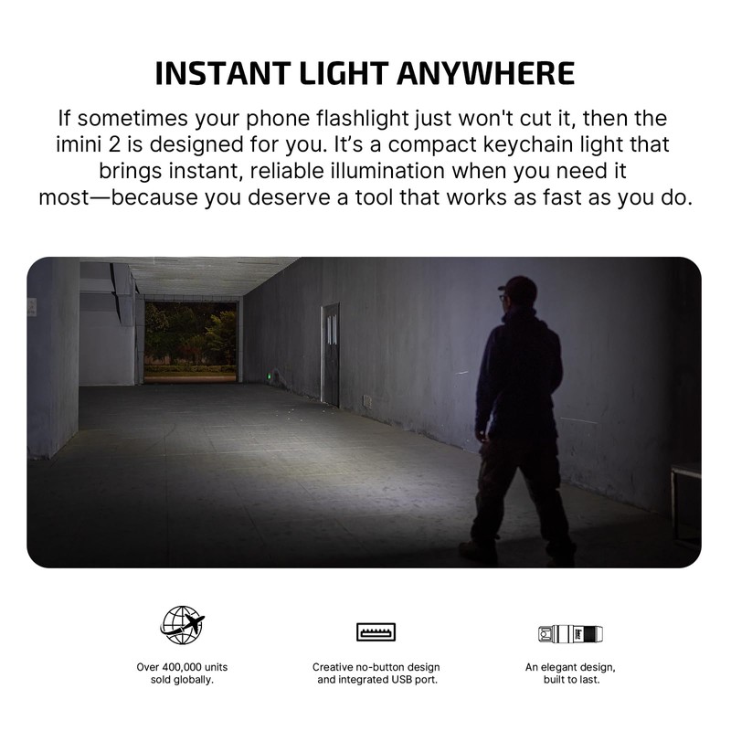 OLIGHT IMINI 2 EDC Rechargeable Keychain Flashlight, 50 Lumens Compact