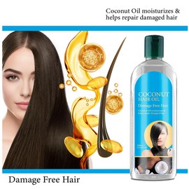 Coconut Oil for Hair, Deep Moisturization, Reduces Protein Loss, Protects & Strengthens Hair, Fights Dandruff & Dry Scalp, Large 300ML Bottle