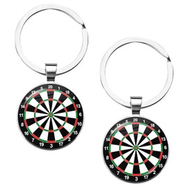 Aisikoo Pack of 2 Dartboard Key Chains, Original Dart Gifts for Men, Cool Dart Decoration & Practical Dart Accessories for Real Darts Fans, Perfect Darts Accessories as a Gift Idea