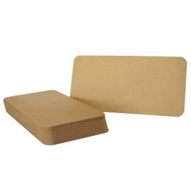 Pack of 25 Kraft Paper DIN Long Card 300 g/m² Craft Card Brown Round Corners