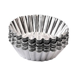 ABOOFAN 66PCS Aluminium Alloy Egg Tart Mould Nonstick Muffin Baking Cups for Home and Store Use Multi Purpose Cupcake Dish Bakeware for Cheesecakes Custard Puddings Silver