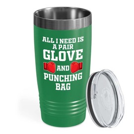 FLairy Land Boxing Green Edition Tumbler 20oz - Glove and Punching Bag - Gift For Boxer Athlete Fitness Fight Sport Gym Workout Punch Glove Game Man Dad