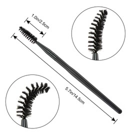 POCMKO Spoolie Brush, 12PCS Black Mascara Brush Wands, Eyebrow Spoolie, Eyebrow Brushes for Makeup Supplies, Eyelash Brush, Lash Spoolies Set for Eyelash Extension, Long Handle Lash Tools Supplies
