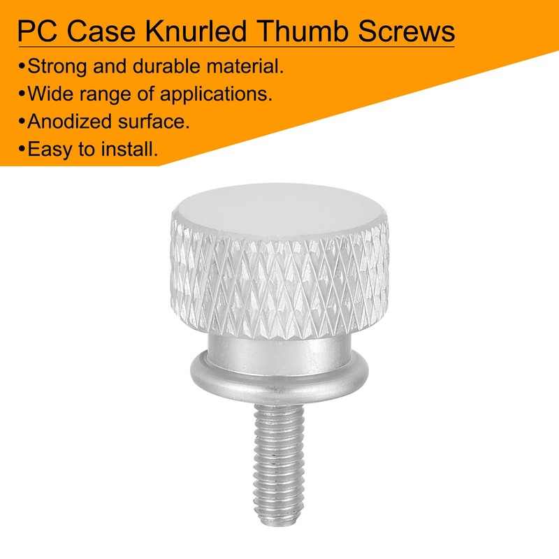 sourcing map 12pcs M3x8mm Knurled Thumb Screw Computer Case Threaded