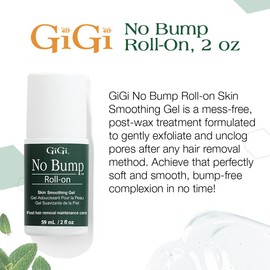 GiGi No Bump Roller Gel - Ingrown Hair Treatment Roll on & Razor Bump Remover, Post-Wax & After Shave Skin Soothing Care, 2 oz