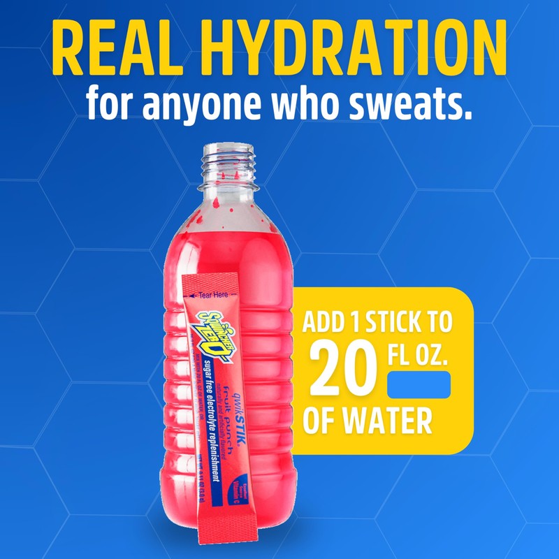 Sqwincher Zero Qwik Stik, Fruit Punch, Sugar Free, Low Calorie,