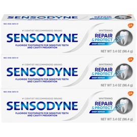Sensodyne Sensodyne Repair and Protect Whitening Toothpaste, Toothpaste for Sensitive Teeth and Cavity Prevention, 3.4 oz (Pack of 3)