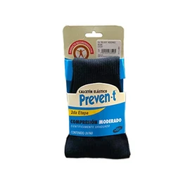 Calcetines Preven-t, nylon, caballero, prevención y control de varices, compresión moderada 19-21 mm/Hg (Mediana, Negro)