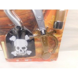 Unspecified Vintage Large Pirate Toy Set Action Knife, patch Toy Sword Watch Etc