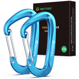 BROTREE 12KN Carabiner Clips Heavy Duty Carabiners for Hammock, Camping, Hiking, Backpack and More (2 or 4 Packs)