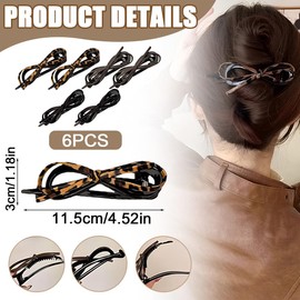 Pack of 6 Women's Tortoiseshell Hair Clips, Large, Non-Slip Hair Clips, French Hair Clip, Elegant Hair Accessories, Girls, Duckbeak Hair Clip, Bow Hairpin