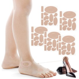 Moleskin Tape - Heel Stickers Blister Prevention Pads, First Aid Cushion for Feet Fabric Padding,11 Shapes (55 Pieces)