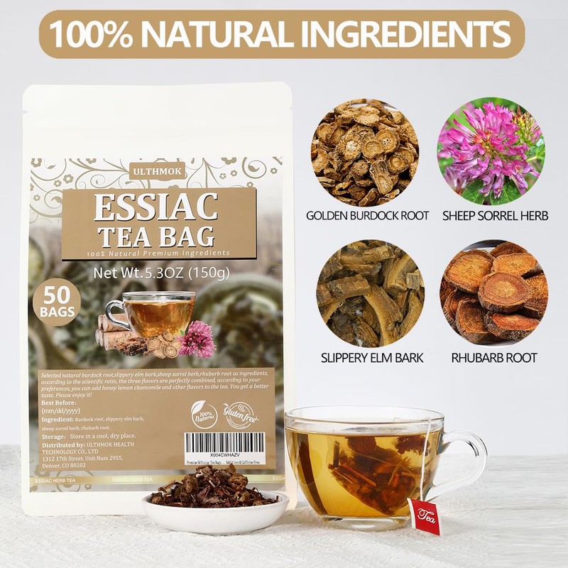 Premium 50 Essiac Tea Bags, Wellness Blend Tea, made with