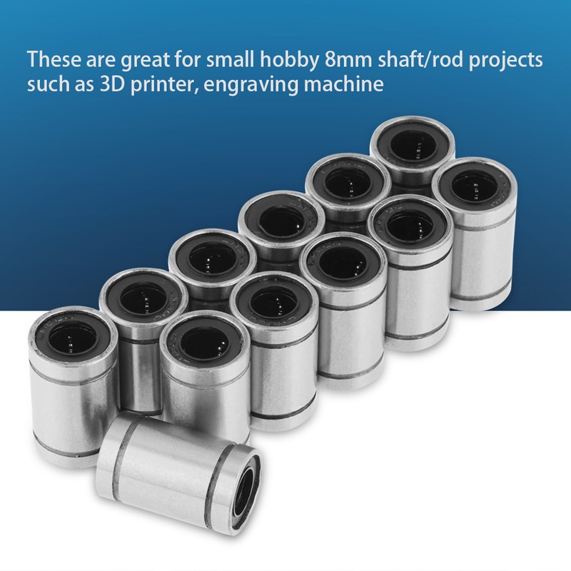 12pcs LM8UU 8mm Linear Motion Ball Bearing Bushing for 3D